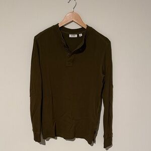 Men's ROWM Olive Green Henley Shirt